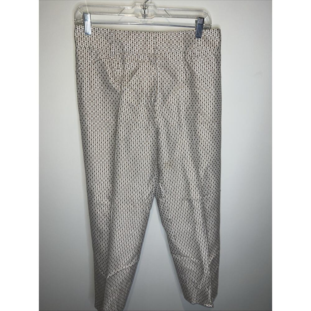 Carlisle womens Geometric Diamond Jacquard Ankle Pants Bronze Champagne Trousers